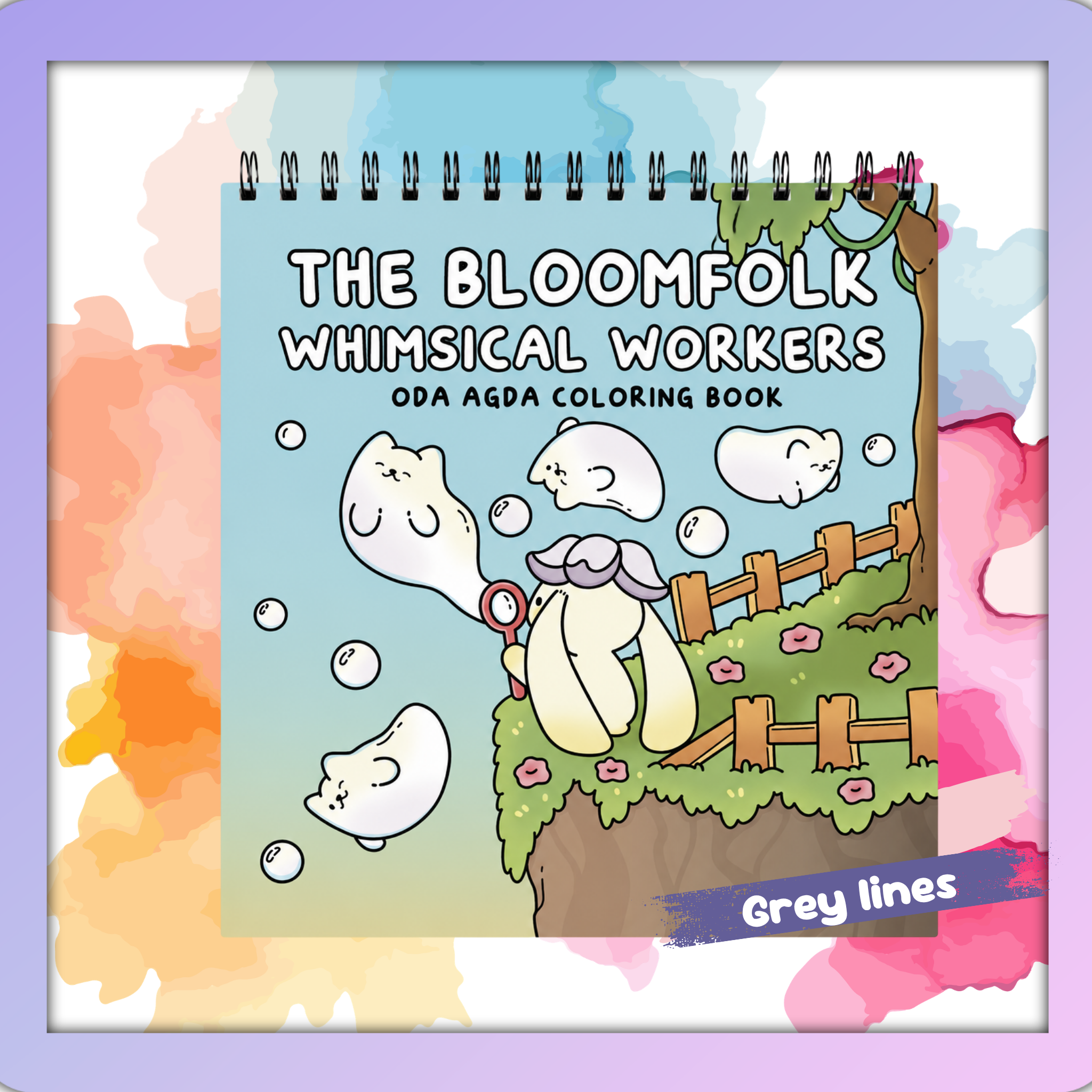 The Bloomflok Whimsical Workers - Grey Lines
