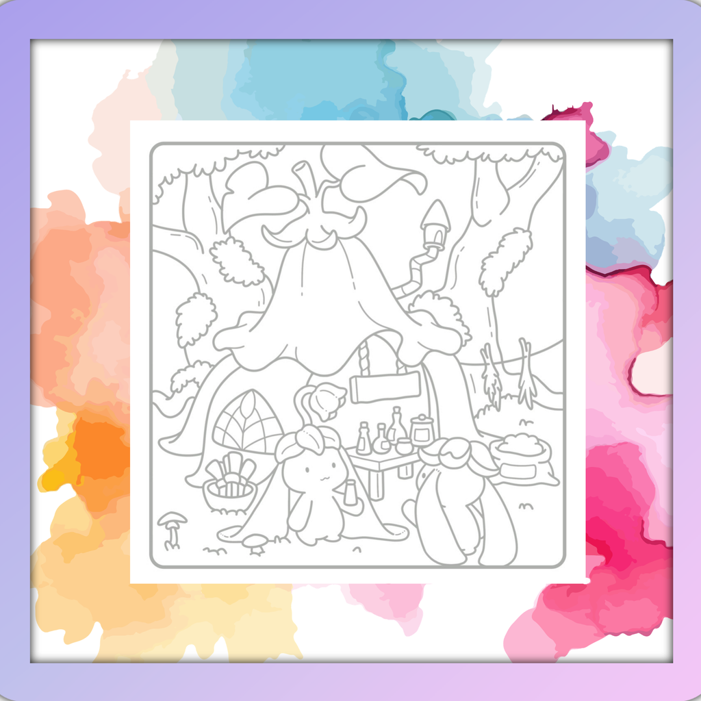 The Bloomflok Foxglove Forest - Grey Lines